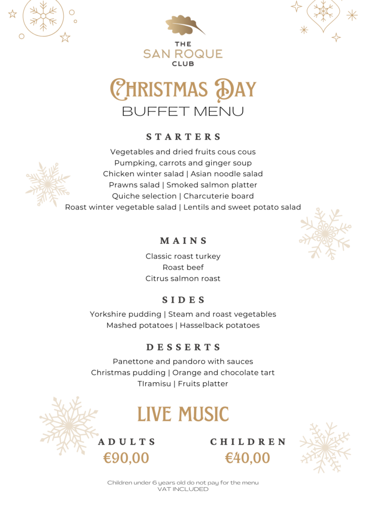 25th December Christmas Menu