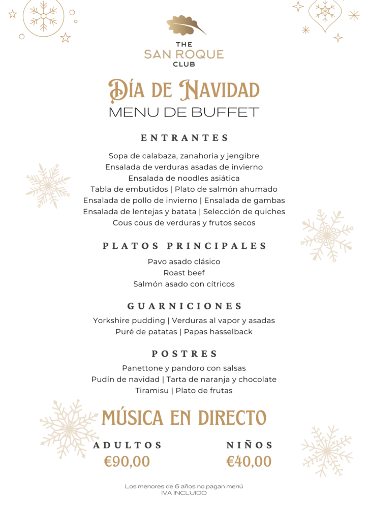 Menú de Navidad del 25 de diciembre